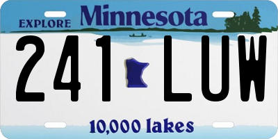 MN license plate 241LUW