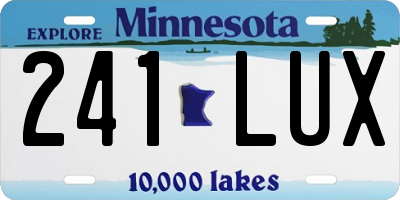 MN license plate 241LUX