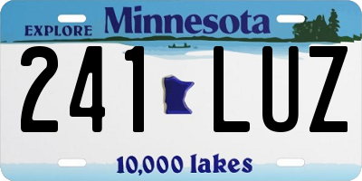 MN license plate 241LUZ