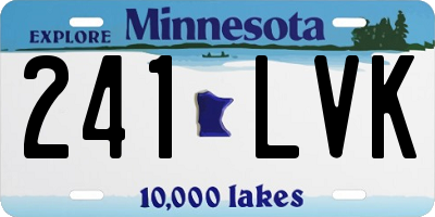 MN license plate 241LVK