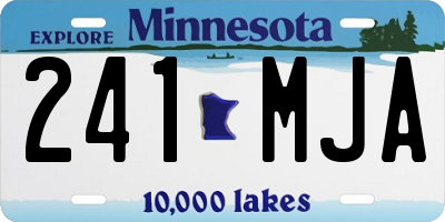 MN license plate 241MJA