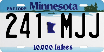MN license plate 241MJJ