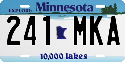 MN license plate 241MKA