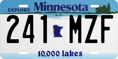 MN license plate 241MZF