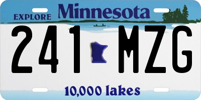 MN license plate 241MZG