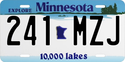 MN license plate 241MZJ