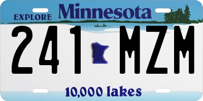 MN license plate 241MZM