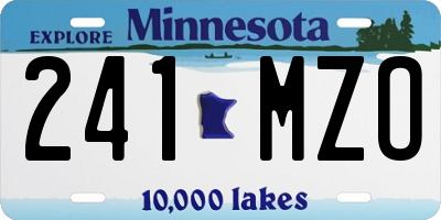 MN license plate 241MZO