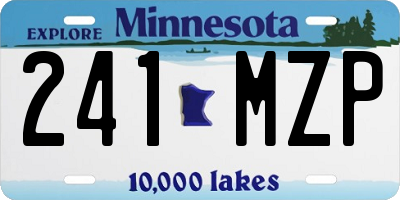 MN license plate 241MZP