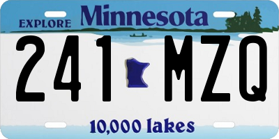 MN license plate 241MZQ