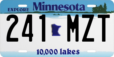MN license plate 241MZT
