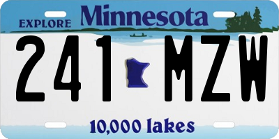 MN license plate 241MZW