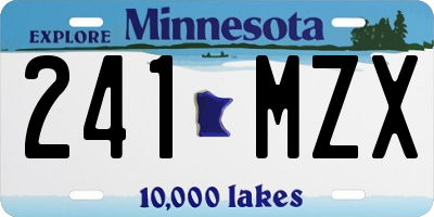 MN license plate 241MZX