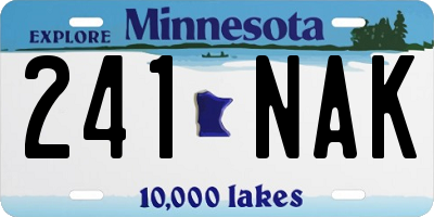 MN license plate 241NAK