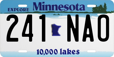 MN license plate 241NAO