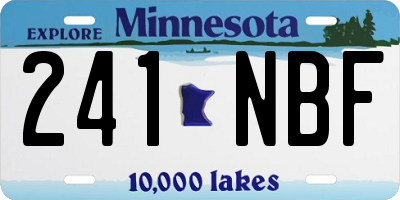 MN license plate 241NBF