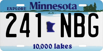 MN license plate 241NBG