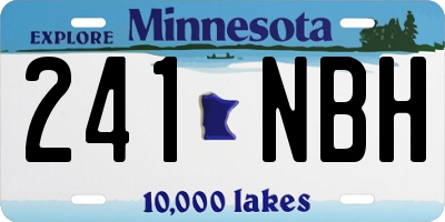 MN license plate 241NBH
