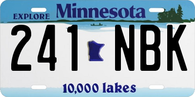 MN license plate 241NBK