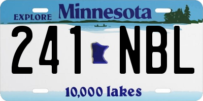 MN license plate 241NBL