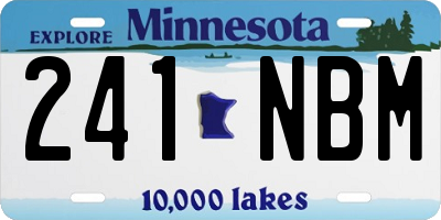 MN license plate 241NBM