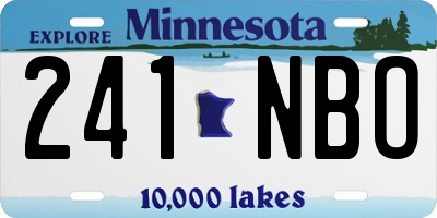 MN license plate 241NBO