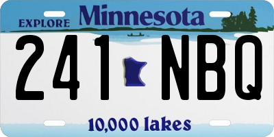 MN license plate 241NBQ