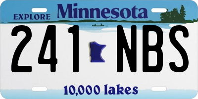 MN license plate 241NBS
