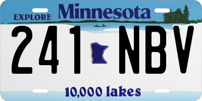 MN license plate 241NBV
