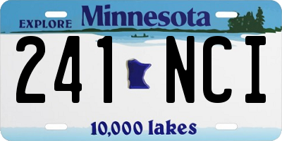 MN license plate 241NCI