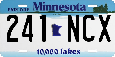 MN license plate 241NCX
