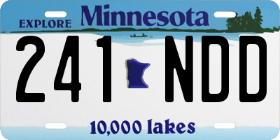 MN license plate 241NDD