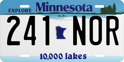 MN license plate 241NOR