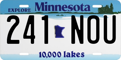 MN license plate 241NOU