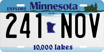 MN license plate 241NOV