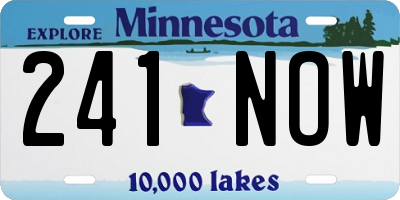 MN license plate 241NOW