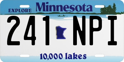 MN license plate 241NPI