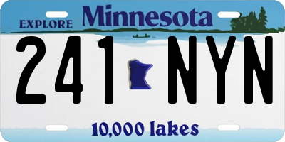MN license plate 241NYN