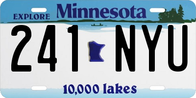 MN license plate 241NYU