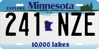 MN license plate 241NZE