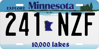 MN license plate 241NZF