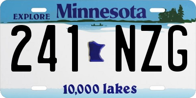 MN license plate 241NZG