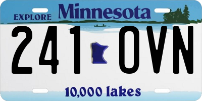 MN license plate 241OVN