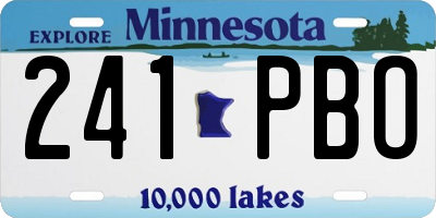 MN license plate 241PBO