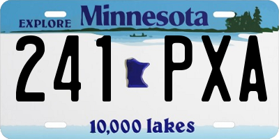 MN license plate 241PXA
