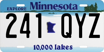 MN license plate 241QYZ