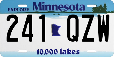 MN license plate 241QZW