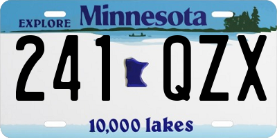 MN license plate 241QZX
