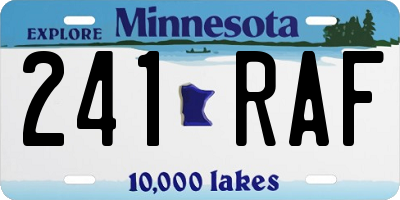MN license plate 241RAF