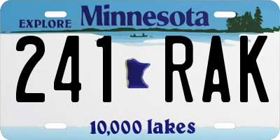 MN license plate 241RAK